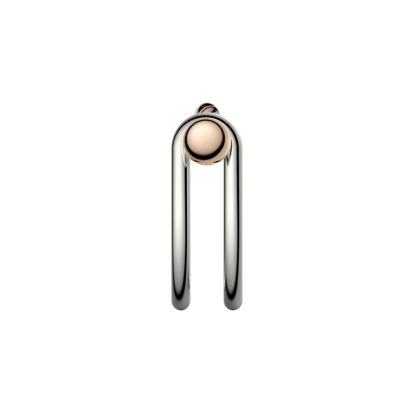 Bague Switch en argent et bronze pont torsadé poli - VESLER
