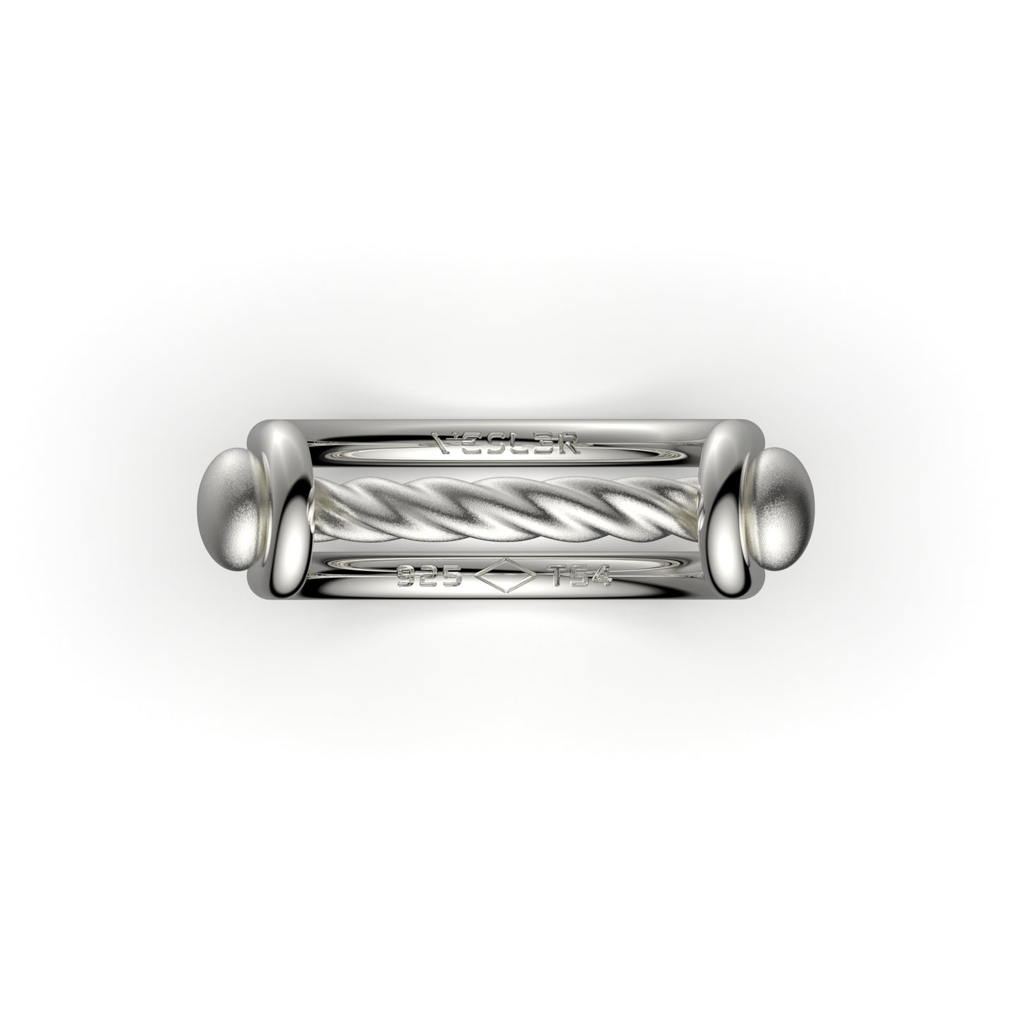Bague Switch en argent massif pont torsadé satiné - VESLER