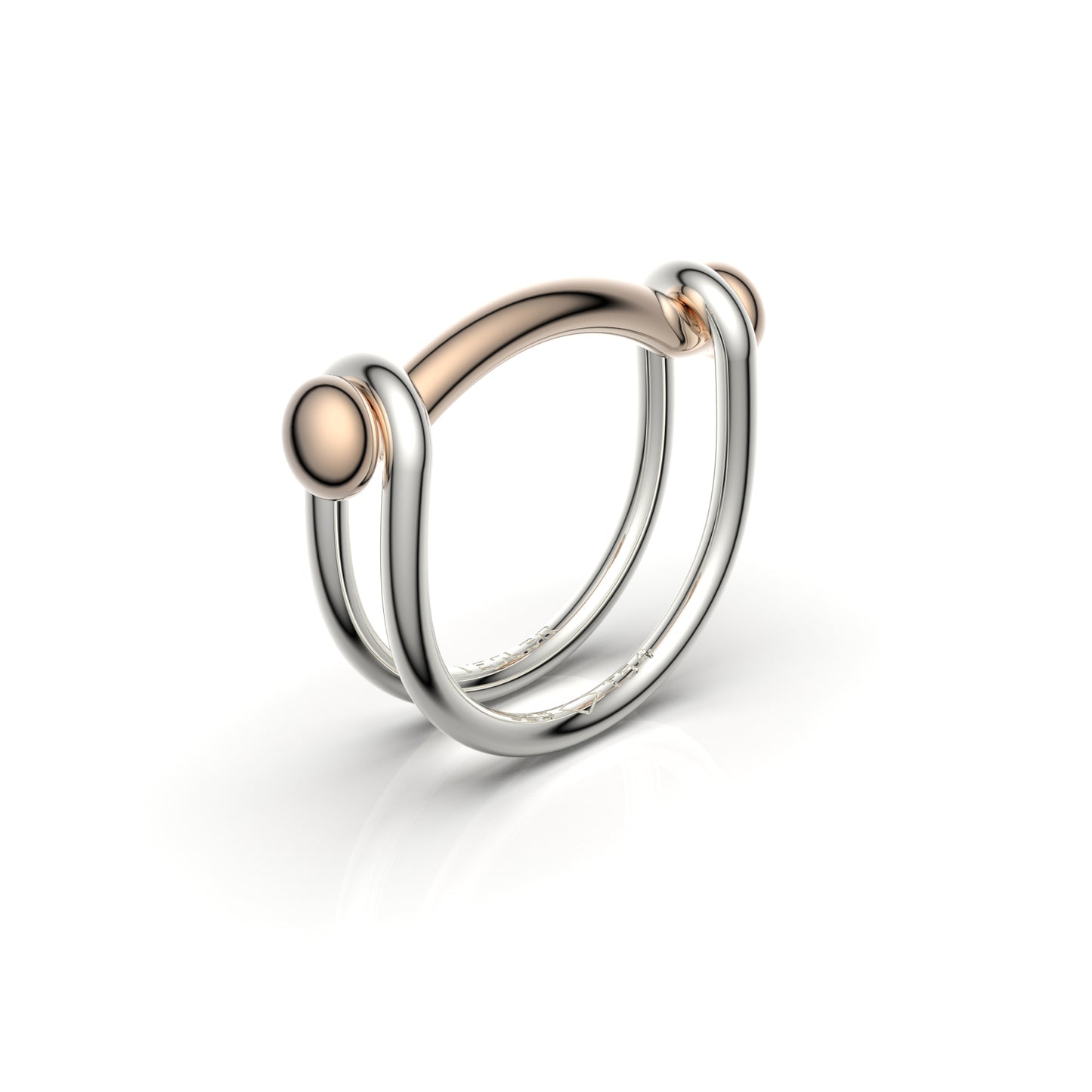 Bague Switch en argent et bronze massif - VESLER