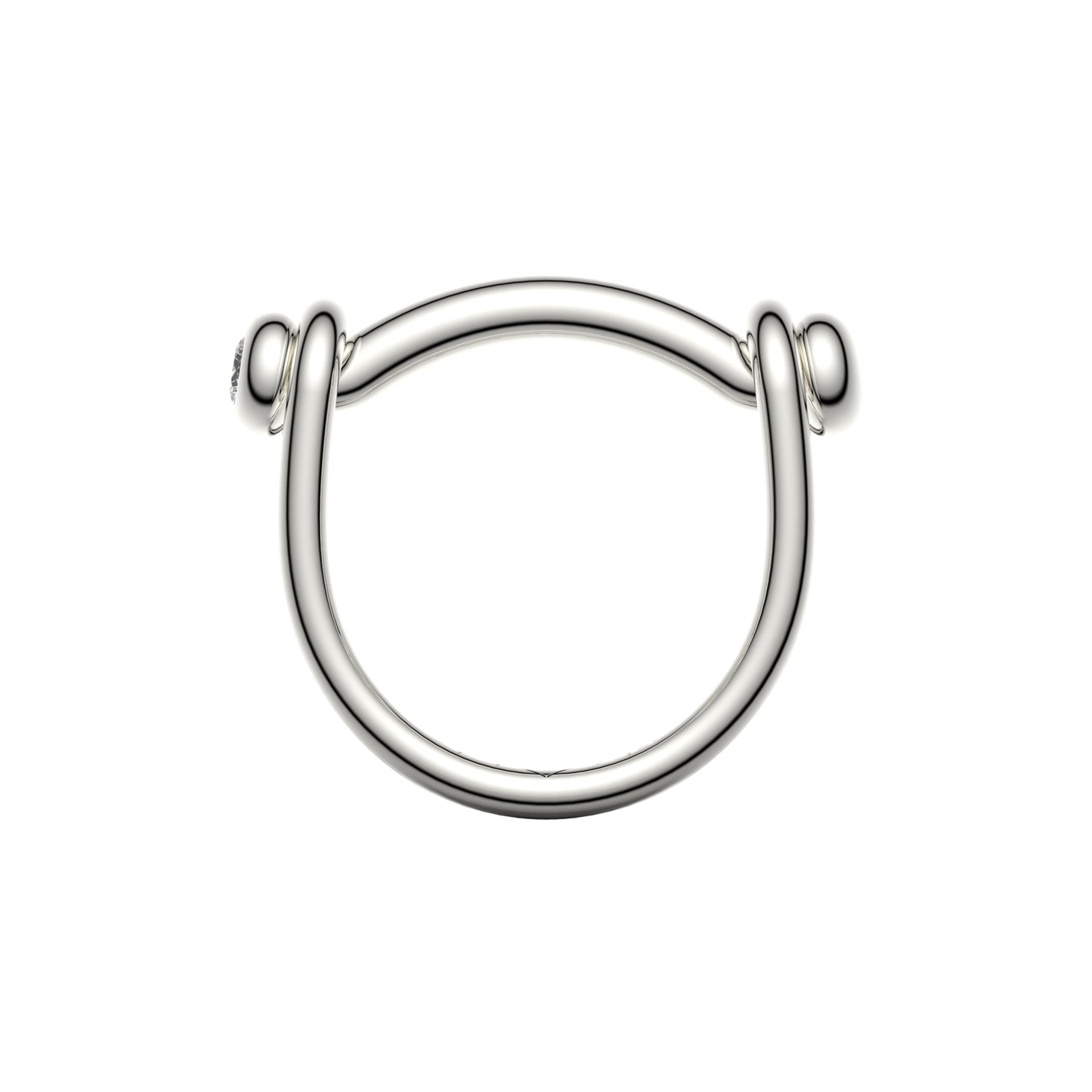 Bague Switch en argent avec pont serti d'un diamant - VESLER