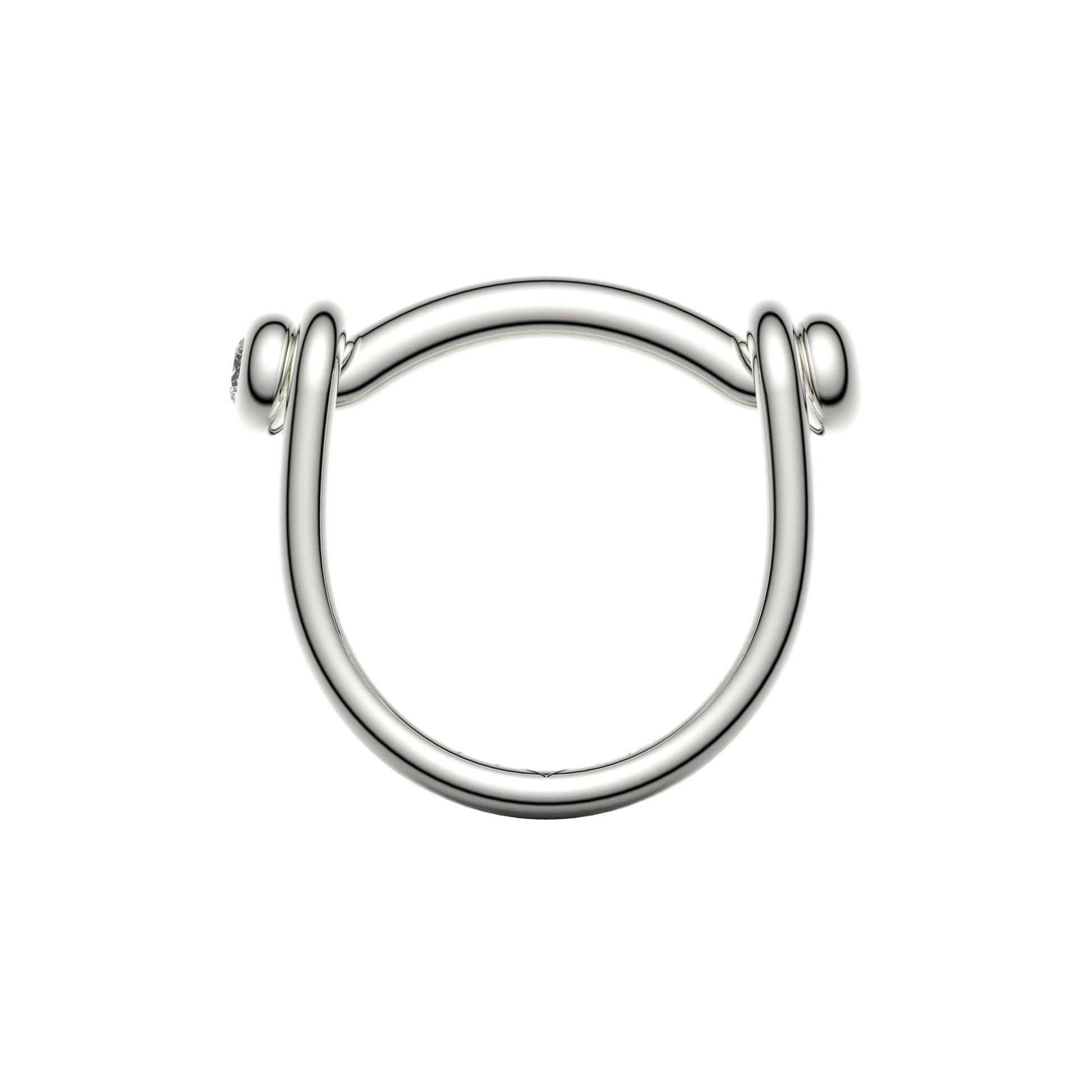 Bague Switch en argent avec pont serti d'un diamant - VESLER