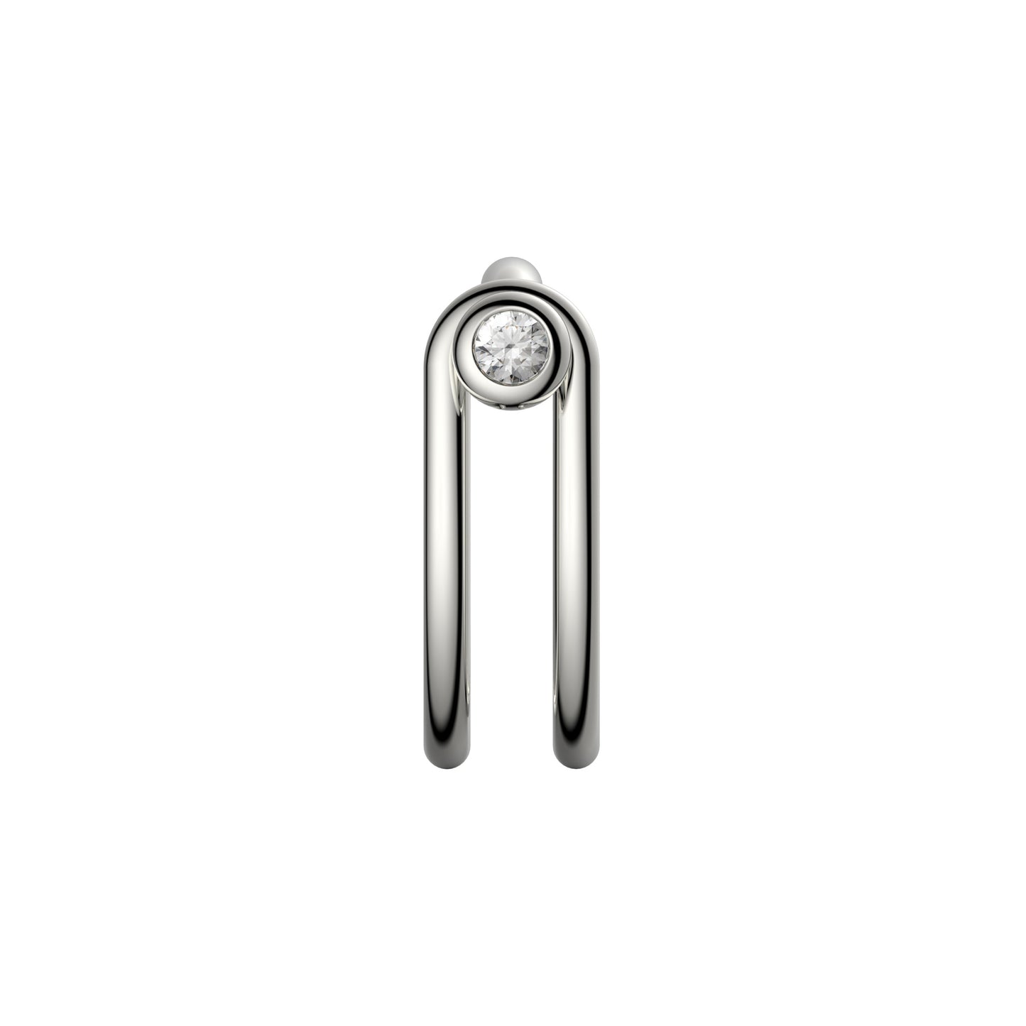 Bague Switch en argent avec pont serti d'un diamant - VESLER